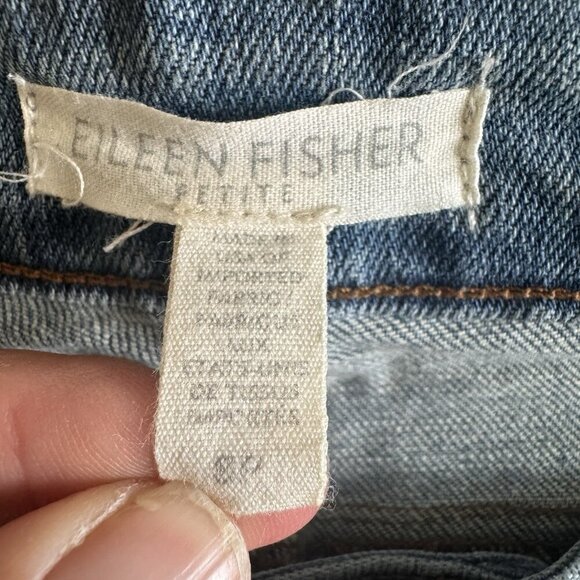 Eileen Fisher Jeans Women's 8P Organic Cotton Straight Blue Denim Stretch $198 - Picture 3 of 8